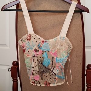 Zara Mesh Embroidered Tank